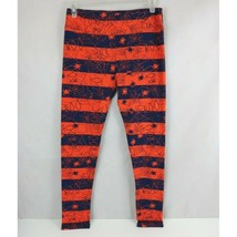 New LuLaRoe T&amp;C Halloween Orange &amp; Black Striped With Spiders &amp; Spiderwebs - £12.71 GBP