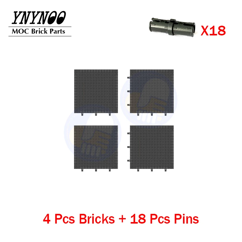 Wholesale Pixel Art Building Block Bottom Plate 65803 Brick 16X16 -4Pcs Black - £17.51 GBP