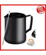 20oz Stainless Steel Milk Frothing Pitcher with Latte Art Pen - Black El... - €21,79 EUR