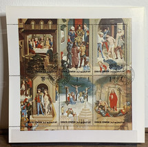1970‘ Umm Al Qiwain Block Of 6 Post Stamps Passion Of Christ By Hans Mem... - $56.40 MXN