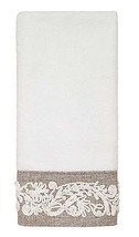 Avanti Coventry Fingertip Towels Embroidered White Bathroom 18x11&quot; Set of 2 - £30.00 GBP
