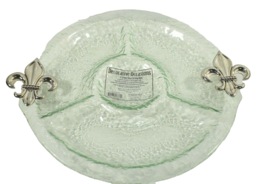 Thirstystone Fleur de Lis 4 Section 14 inch Glass Serving Dish New in Box - $33.12