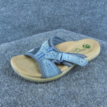 Earth Nature Trails Women Slide Sandal Shoes Blue Leather Size 7.5 Medium - £19.78 GBP