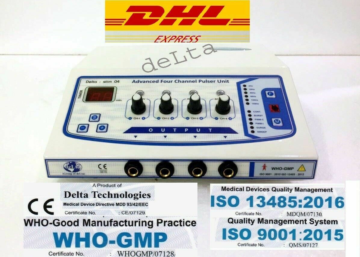Latest Electrotherapy Physiotherapy Delta Digital 4 ch Pulse Massager Ma... - $118.80