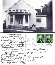 Missouri Oregon Methodist Church Posted 1955 to Longmont CO Vintage Postcard - £7.39 GBP