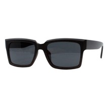 Men&#39;s Rectangular Sunglasses Matte Finish Half Wood Print Black UV400 - £10.35 GBP