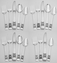 19 PIECE CORONATION COMMUNITY / ONEIDA SILVERPLATE 4-DINNER PLACE SETS 1936 - $1,231.32 MXN