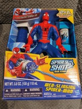 Web Slinging Spider-man 12&quot; Action Figure Spidey-Shot Web Fluid Marvel Hasbro - £21.47 GBP