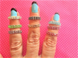Double crystal stretch toe ring - $9.99