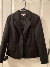 Merona Women&#39;s Black Button-Front Blazer Jacket Coat Size Large  - £32.11 GBP