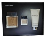 Euphoria Calvin Klein 3pc Gift Set Men&#39;s 3.3oz+0.5oz EDT Spray+3.3oz A/s... - £46.68 GBP