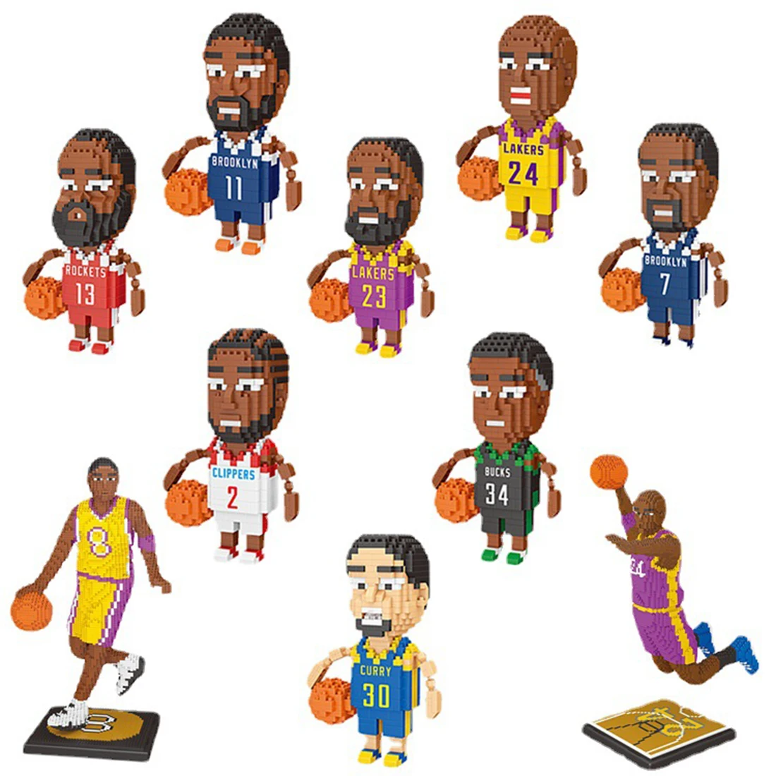 Ocks basketball player doll model basketball star match assembling mini bricks toys for thumb200