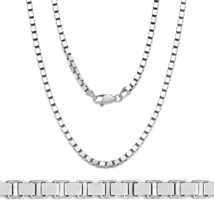 3mm Italy 925 Sterling Silver Gauge Thin Box Link Italian Chain Necklace  - £50.38 GBP