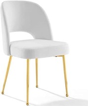Modway Rouse Performance Velvet Dining Side Chair in White - £153.14 GBP