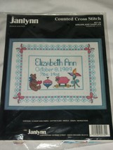 Janlynn Dreamland Baby Birth Announcement Sampler Cross Stitch Kit Sealed Bear - £27.53 GBP