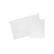 Laminated Glossy 2 Pocket Presentation Folders White 100/Box 385Gwhb - £186.45 GBP
