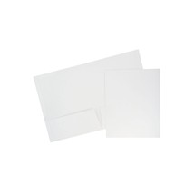 Laminated Glossy 2 Pocket Presentation Folders White 100/Box 385Gwhb - £185.57 GBP