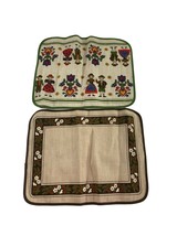 Walterscheid German Placemats Set of 2 Couple Floral Green Brown Whimsical - £9.46 GBP