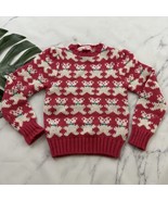 Gitano Eva Girls Kids Pullover Sweater Size M NOS Pink White Teddy Bears... - $33.83 CAD