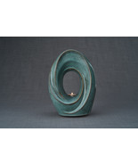 Handmade Cremation Urn for Ashes &quot;The Passage&quot; - Large | Oily Green Melange - $581.16 CAD+