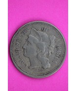1868 Three 3 Cent Nickel Scarce Semi Key Date Type Coin Philadelphia Min... - $34.17 CAD