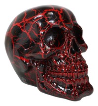 Red Lightning Thunder Bolt Punk Rock Black Skull Figurine Ossuary Macabre Art - £19.17 GBP