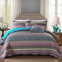 MaiuFun Cotton Bedspread Quilt & Shams Queen/Full 90x98"Blue & Purple Br... - €47,36 EUR MaiuFun Cotton Bedspread Quilt & Shams Queen/Full 90x98"Blue & Purple Br... - €47,36 EUR