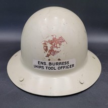 Vintage US Navy Naval Ensign Ships Tool Officer Military Helmet Hard Hat - $98.99