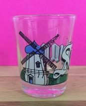 Vintage 1988 Souvenir Shot Glass Dutch Windmill Solvang California GCI - $4.94