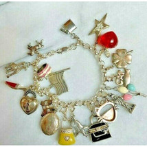 925 STERLING SILVER  CHARM BRACELET, 19 CHARMS SKY - $321.75