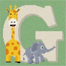Pepita Needlepoint kit: Letter G Baby Animals, 7&quot; x 7&quot; - $50.00+