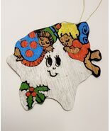 Vintage 1960s Christmas Ornament Wishing Star 3&quot; Handmade Hand Painted Wood - €19,98 EUR