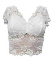 Pj Harlow grace lace hand beaded cami with sleeves in Pearl - £30.81 GBP