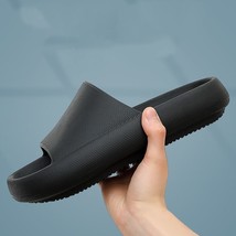 Ladies Platform Flat Shoes Fashion Men Slippers Black 42-43(fit41-42) - £7.18 GBP