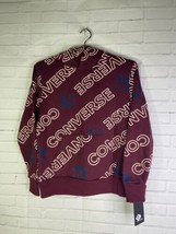 Converse Boys All Over Print Pullover Hoodie Sweatshirt Burgundy Red Size M - £27.23 GBP