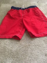 1 Pc Lands&#39; End Boys Red &amp; Blue Swim Shorts Trunks Attached Brief Liner ... - £27.14 GBP