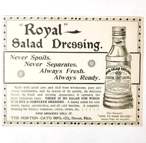 Royal Salad Dressing Mayonnaise 1897 Advertisement Victorian Condiments ... - $19.99