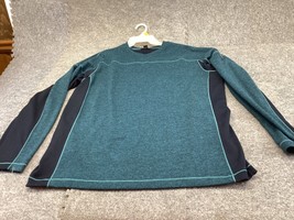 Eddie Bauer Shirt Mens Tall Large Long Sleeve Pullover Greenish Blue Travex - £10.66 GBP