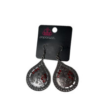 Paparazzi Silver Red Bead Pierced Dangle Earrings 2&quot; NEW - $7.48