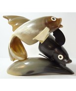 Vtg Carved Fish Shaped Figural Hair Comb Folk Art Bovine Horn Made in USSR - $97.02