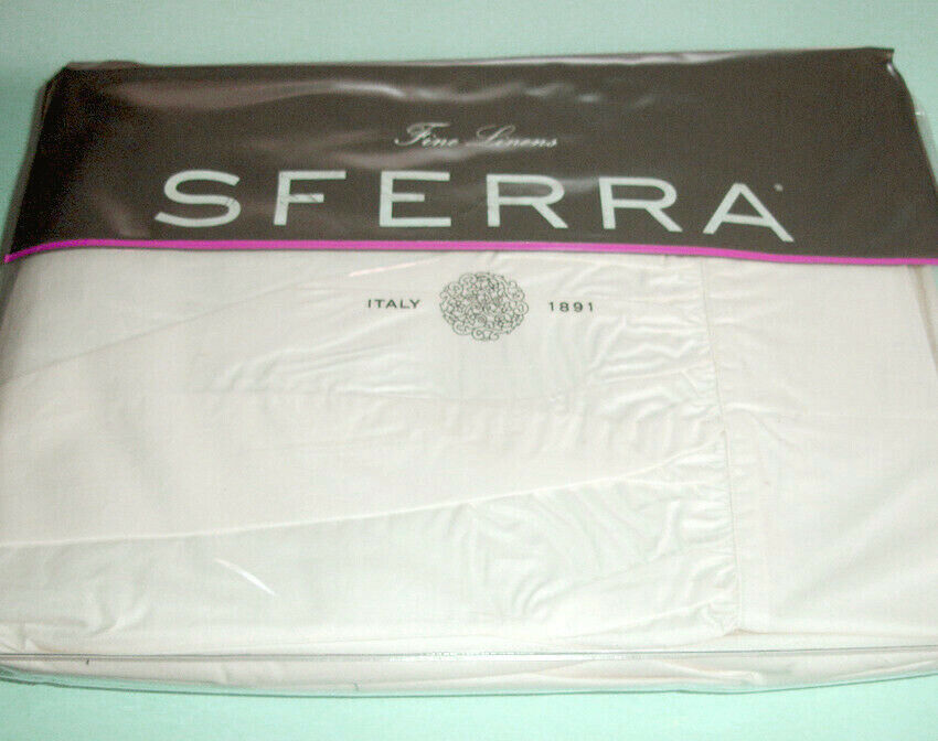 Sferra Celeste Ivory King Gathered Bed Skirt Dust Ruffle Egyptian Cotton New - $109.90