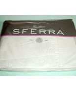 Sferra Celeste King Bed Skirt Ivory Egyptian Cotton Percale Gathered New - $129.90