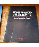 NEC PROJECTION TELEVISION Operating Manual booklet # PJ-4650EN / 465O - $547.20 MXN