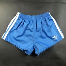 Adidas Trefoil Youth Boys M 24-26 Light Blue Running Shorts Thick White Stripes - £29.21 GBP