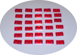 30 Used LEGO 1 x 2 Translucent Red Plate 3023  - £7.86 GBP