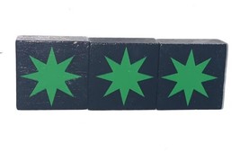 Qwirkle Replacement OEM 3 Green Starburst Tiles Complete Set - £6.88 GBP