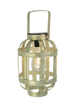 Metallic Gold Finish Industrial Style Solar Powered LED Hanging Lantern - £19.22 GBP