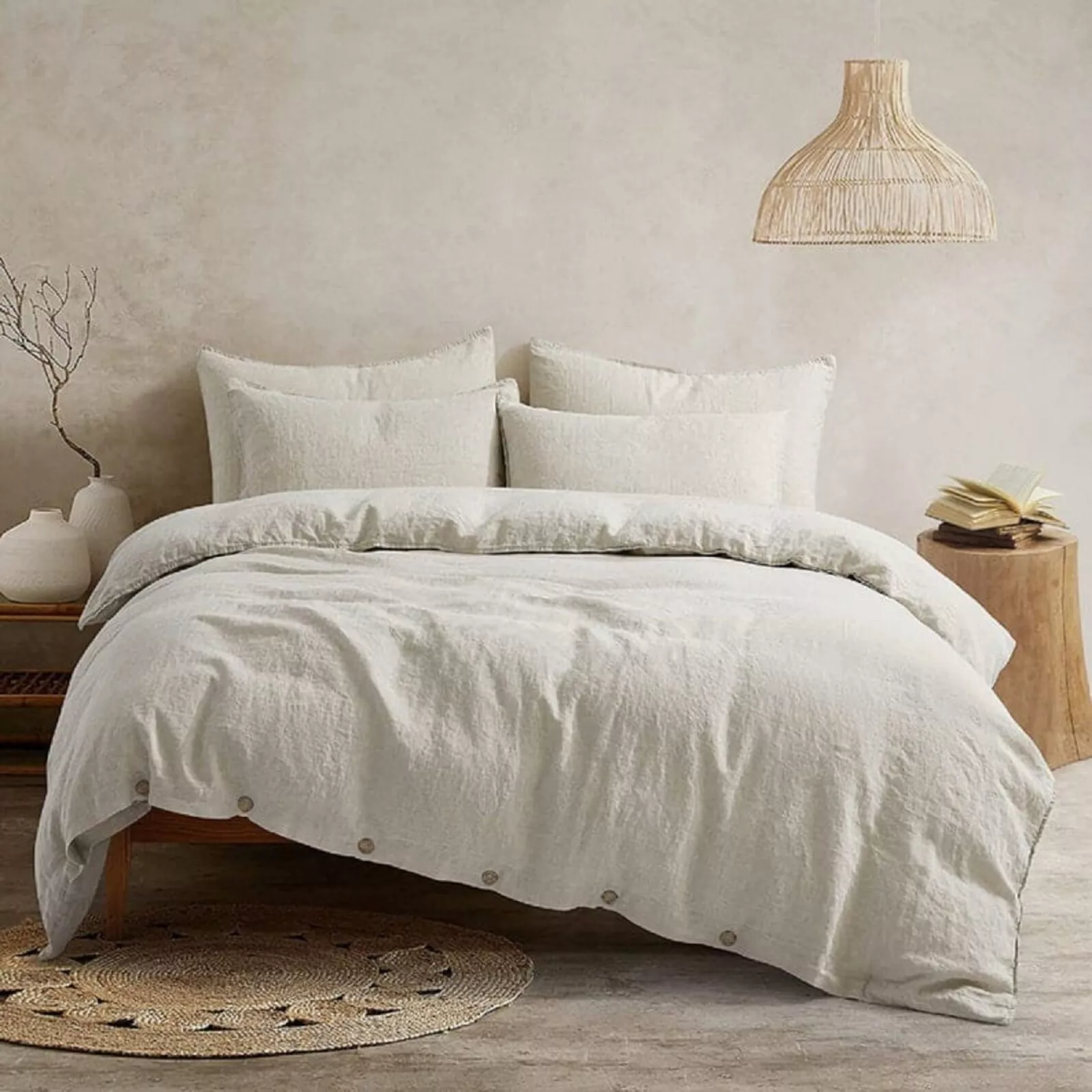 Natural Washed Cotton Duvet Cover Boho Bedding Uo Bedding Cover - $70.55+