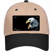 Bald Eagle Offset Novelty Khaki Mesh License Plate Hat - £22.90 GBP