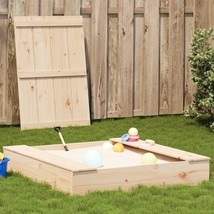 vidaXL Sandpit Natural Wood Solid Pine Wood Medium Durable Square - $188.19
